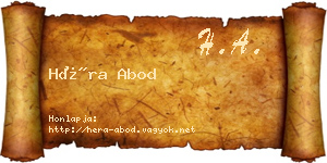 Héra Abod névjegykártya